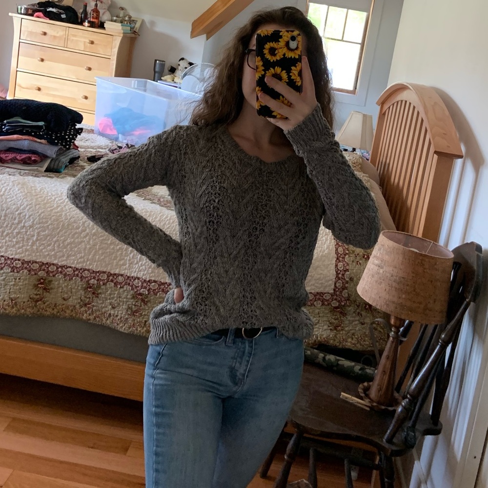 Grey knit sweater